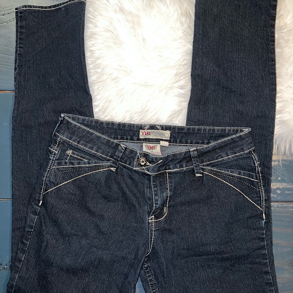 Excellent condition YMI skinny jeans, junior’s size 11.  Rhinestone detail.